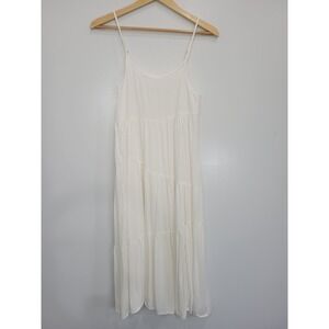 LCRRRN Women's Sleeveless Tiered Midi Dress White Casual‎ Summer Sundress